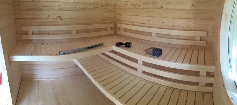 Saunabänke aufbauen